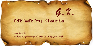 Gömöry Klaudia névjegykártya