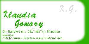 klaudia gomory business card